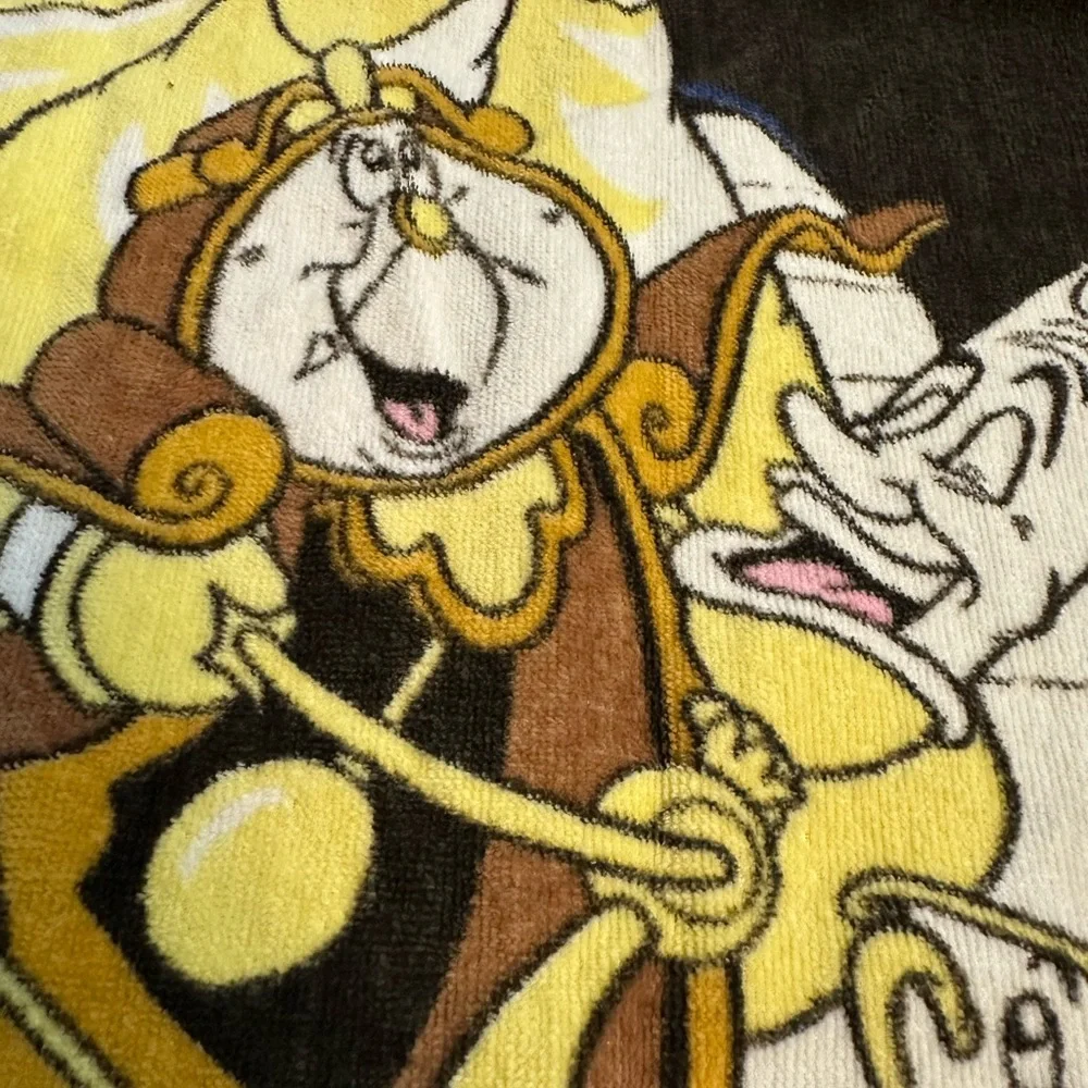 Vintage 1990s Franco Disney Beauty and the Beast Blue beach Towel